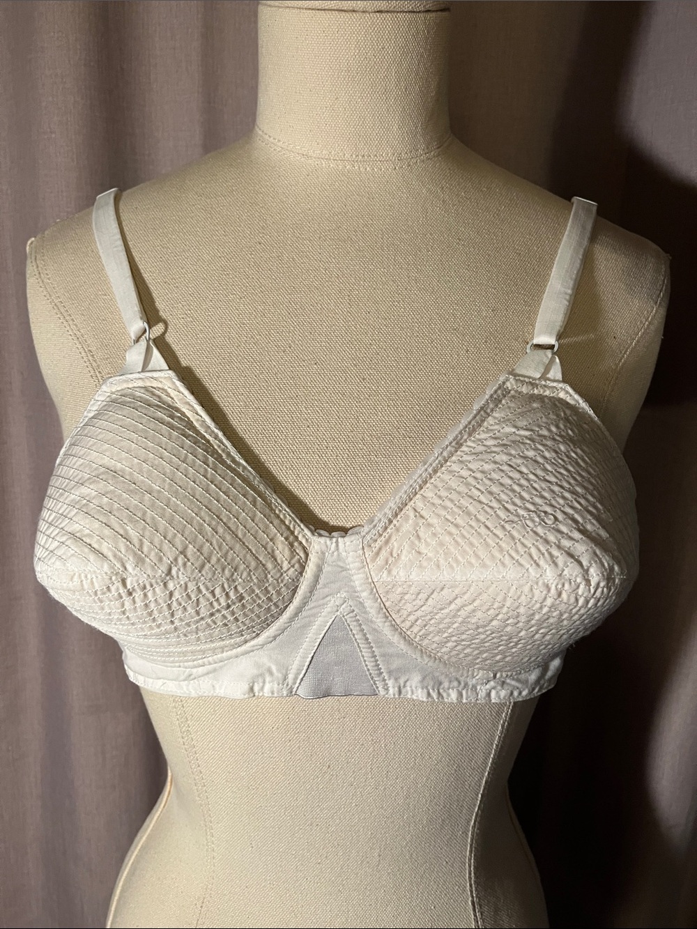 Quilted Support Bra in Ivory
